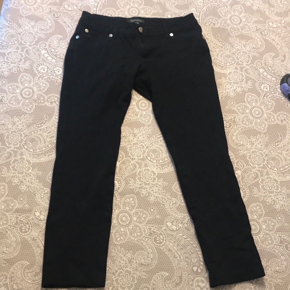 SHINESTAR black stretchy crop